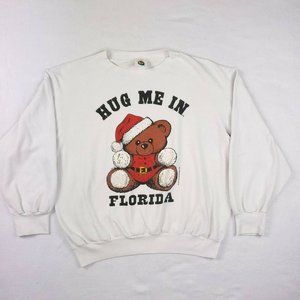 Vintage Christmas Santa Teddy Bear Florida Mens